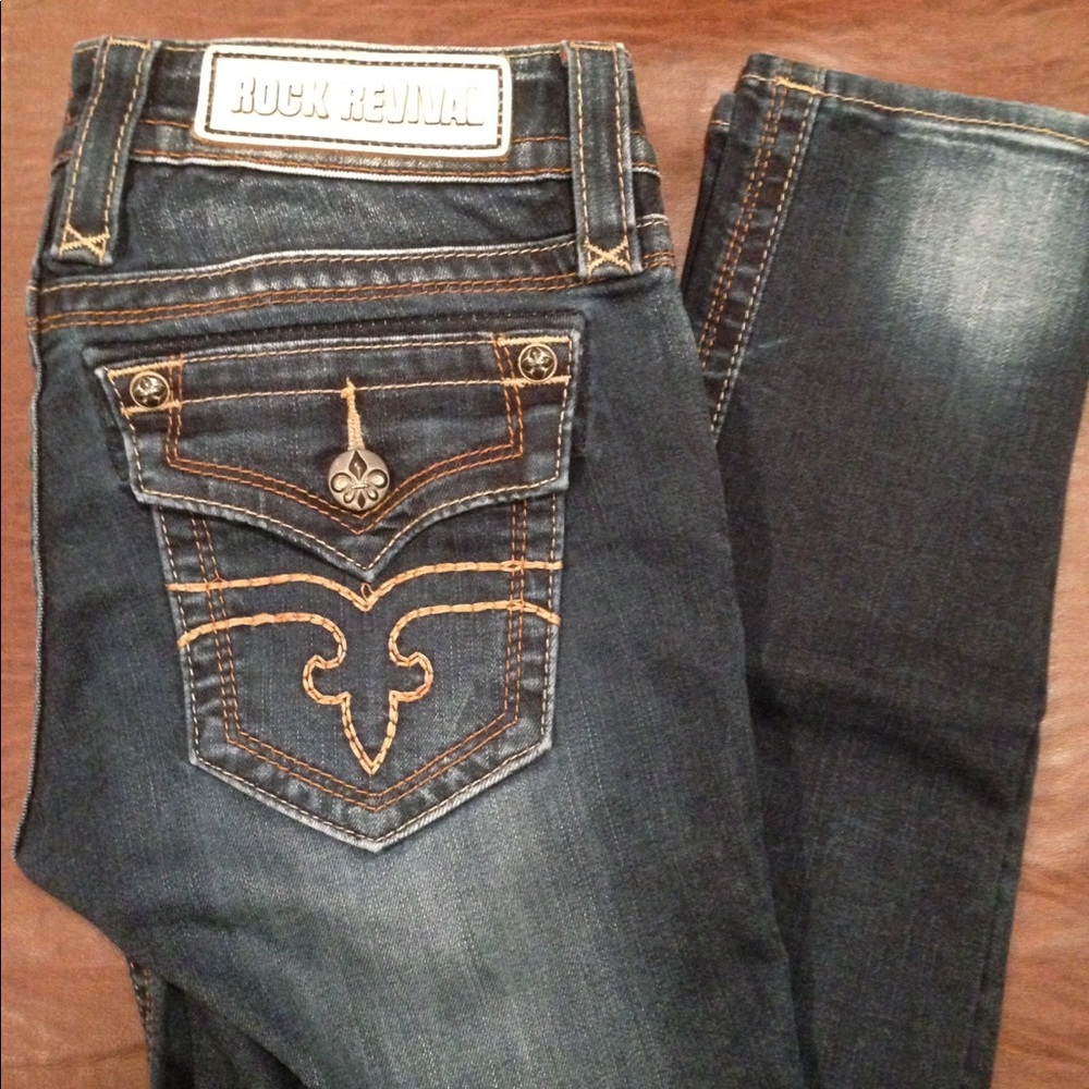 Rock Revival skinny jeggings in medium dark wash
